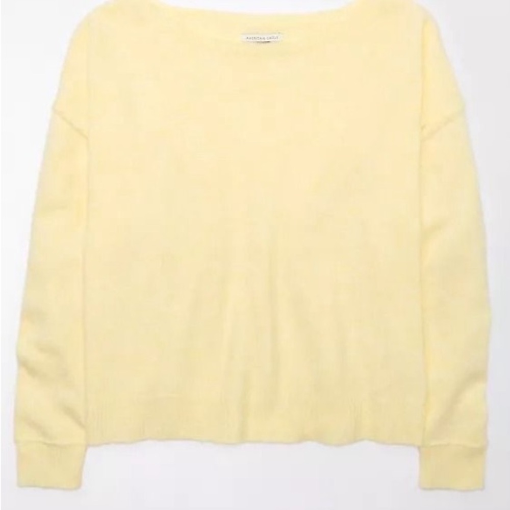 American Eagle Outfitters Soft Yellow Crew Neck Sweater